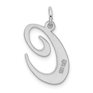 Sterling Silver Rhodium-plated Large Fancy Script Initial C Charm