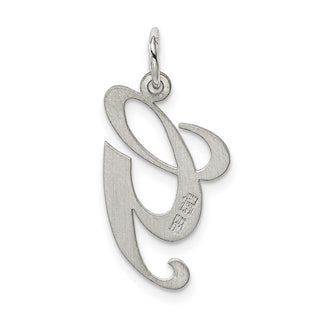 Sterling Silver Rhodium-plated Large Fancy Script Initial G Charm