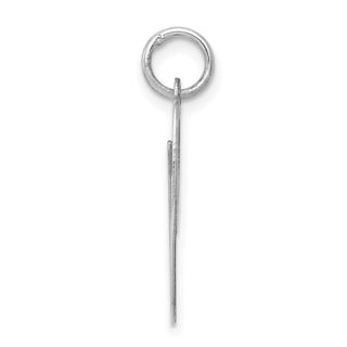 Sterling Silver Rhodium-plated Large Fancy Script Initial O Charm