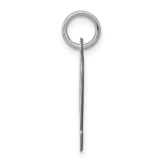 Sterling Silver Rhodium-plated Large Fancy Script Initial Q Charm