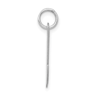 Sterling Silver Rhodium-plated Large Fancy Script Initial U Charm