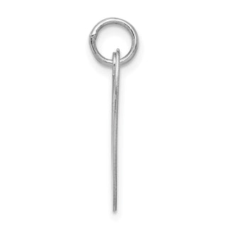 Sterling Silver Rhodium-plated Large Fancy Script Initial V Charm