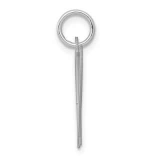 Sterling Silver Rhodium-plated Large Fancy Script Initial W Charm