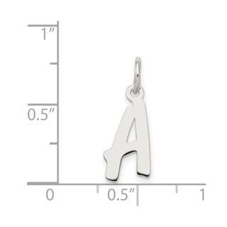 Sterling Silver Rhodium-plated Small Initial A Charm