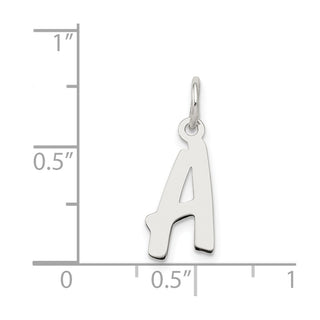 Sterling Silver Rhodium-plated Small Initial A Charm