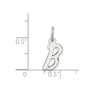 Sterling Silver Rhodium-plated Small Initial B Charm