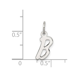 Sterling Silver Rhodium-plated Small Initial B Charm