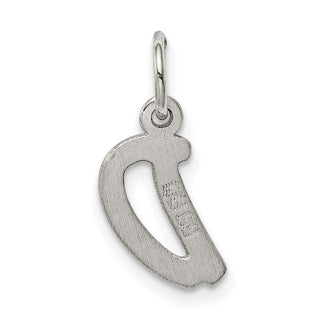 Sterling Silver Rhodium-plated Small Initial D Charm