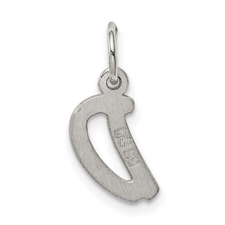 Sterling Silver Rhodium-plated Small Initial D Charm