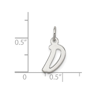 Sterling Silver Rhodium-plated Small Initial D Charm