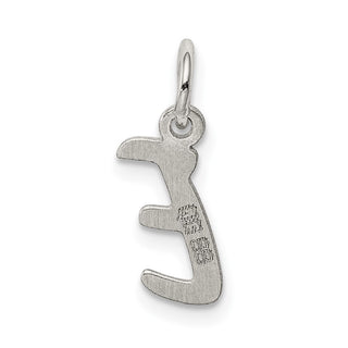 Sterling Silver Rhodium-plated Small Initial E Charm