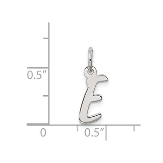 Sterling Silver Rhodium-plated Small Initial E Charm