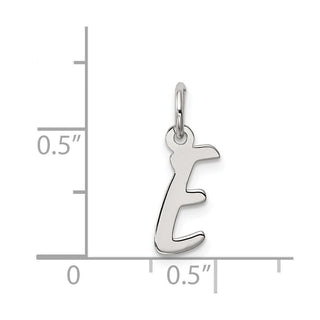 Sterling Silver Rhodium-plated Small Initial E Charm