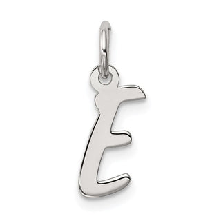 Sterling Silver Rhodium-plated Small Initial E Charm