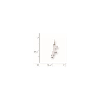 Sterling Silver Rhodium-plated Small Initial F Charm