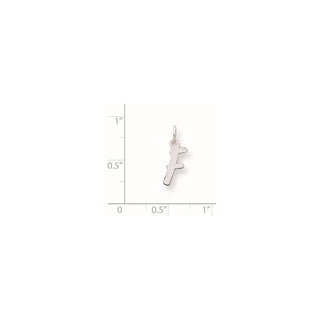Sterling Silver Rhodium-plated Small Initial F Charm