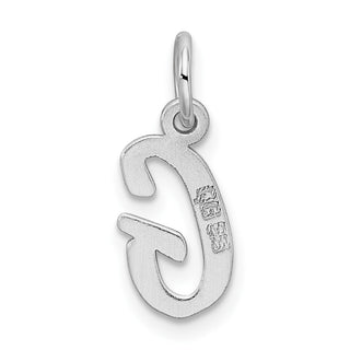 Sterling Silver Rhodium-plated Small Initial G Charm
