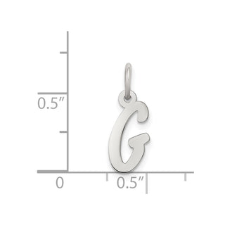 Sterling Silver Rhodium-plated Small Initial G Charm