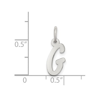 Sterling Silver Rhodium-plated Small Initial G Charm