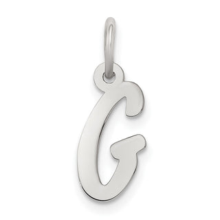 Sterling Silver Rhodium-plated Small Initial G Charm