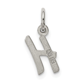 Sterling Silver Rhodium-plated Small Initial H Charm