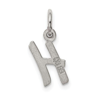 Sterling Silver Rhodium-plated Small Initial H Charm