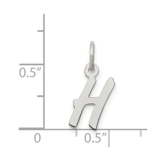Sterling Silver Rhodium-plated Small Initial H Charm