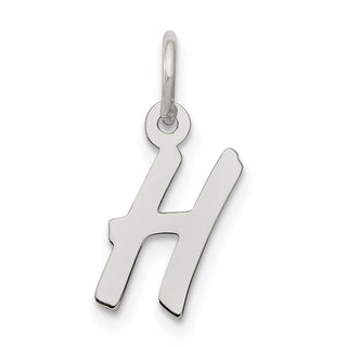 Sterling Silver Rhodium-plated Small Initial H Charm