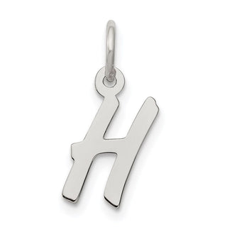 Sterling Silver Rhodium-plated Small Initial H Charm