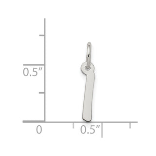 Sterling Silver Rhodium-plated Small Initial I Charm