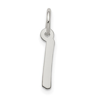 Sterling Silver Rhodium-plated Small Initial I Charm