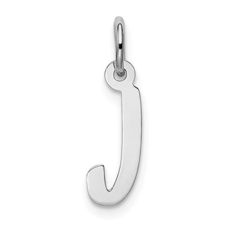 Sterling Silver Rhodium-plated Small Initial J Charm