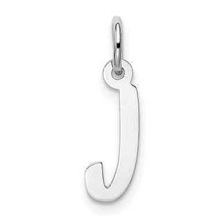 Sterling Silver Rhodium-plated Small Initial J Charm