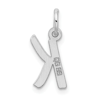 Sterling Silver Rhodium-plated Small Initial K Charm