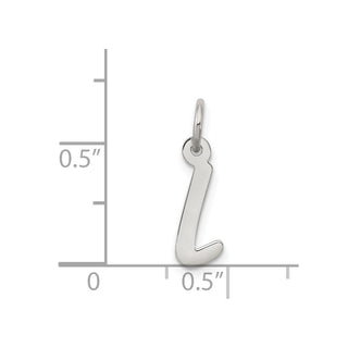 Sterling Silver Rhodium-plated Small Initial L Charm