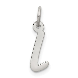 Sterling Silver Rhodium-plated Small Initial L Charm
