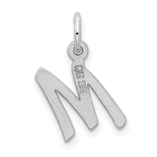 Sterling Silver Rhodium-plated Small Initial M Charm