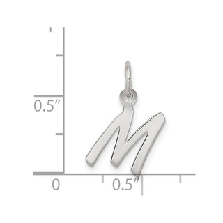 Sterling Silver Rhodium-plated Small Initial M Charm