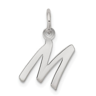 Sterling Silver Rhodium-plated Small Initial M Charm