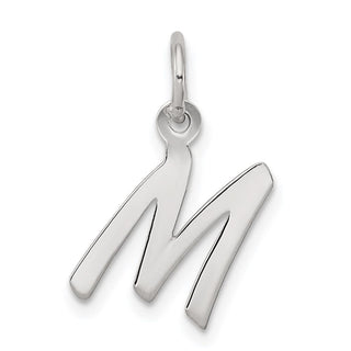 Sterling Silver Rhodium-plated Small Initial M Charm