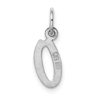 Sterling Silver Rhodium-plated Small Initial O Charm