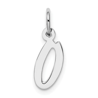Sterling Silver Rhodium-plated Small Initial O Charm