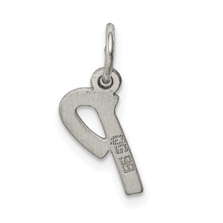 Sterling Silver Rhodium-plated Small Initial P Charm