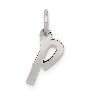 Sterling Silver Rhodium-plated Small Initial P Charm