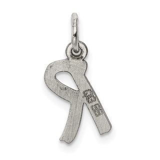 Sterling Silver Rhodium-plated Small Initial R Charm