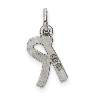 Sterling Silver Rhodium-plated Small Initial R Charm