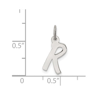 Sterling Silver Rhodium-plated Small Initial R Charm
