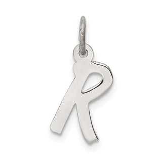 Sterling Silver Rhodium-plated Small Initial R Charm