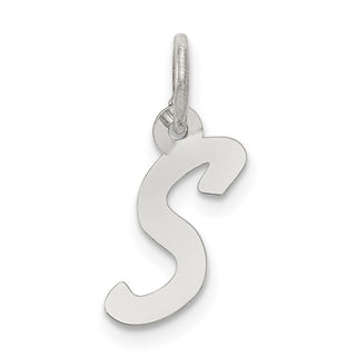 Sterling Silver Rhodium-plated Small Initial S Charm