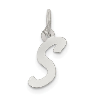 Sterling Silver Rhodium-plated Small Initial S Charm